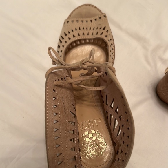 Vince Camuto Tarita Suede Cutout Lace Up Sandal - Picture 5 of 5